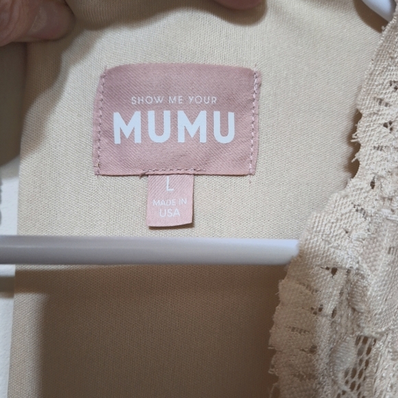 Show Me Your MuMu large sleeveless champagne lace Sandra maxi dress v-neck - Picture 2 of 8